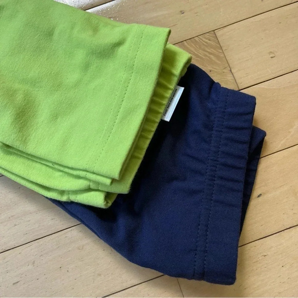 NEW Hanna Andersson Girls 2 Pack Size 130 Neon Green / Navy Blue Leggings Lot - Picture 5 of 5